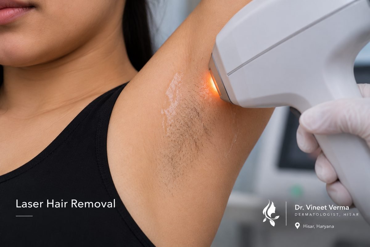 Laser hair removal in Hisar at Dr. Vineet Verma skin hair laser hospital — permanent solution