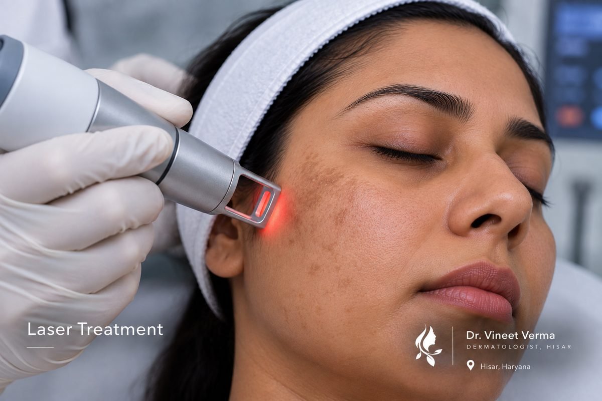 Laser skin treatment for pigmentation at Dr. Vineet Verma skin hair laser hospital Hisar Haryana