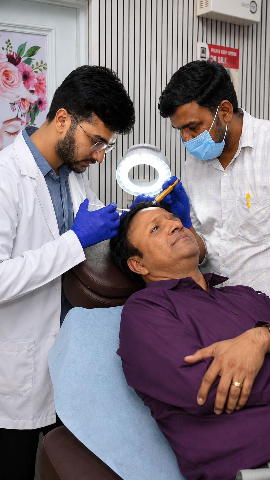 PRP therapy procedure room at Dr. Vineet Verma dermatology clinic Hisar for hair and skin treatment