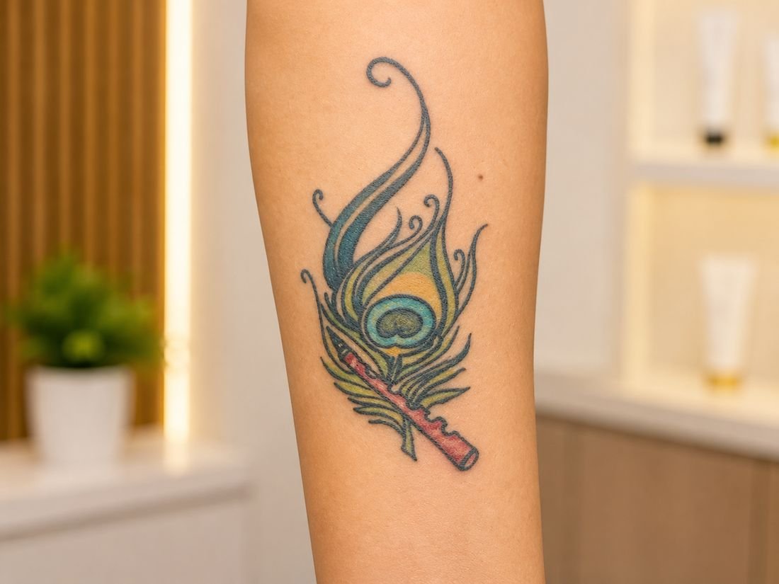 Tattoo on arm suitable for laser tattoo removal at Dr. Vineet Verma skin hair laser hospital Hisar